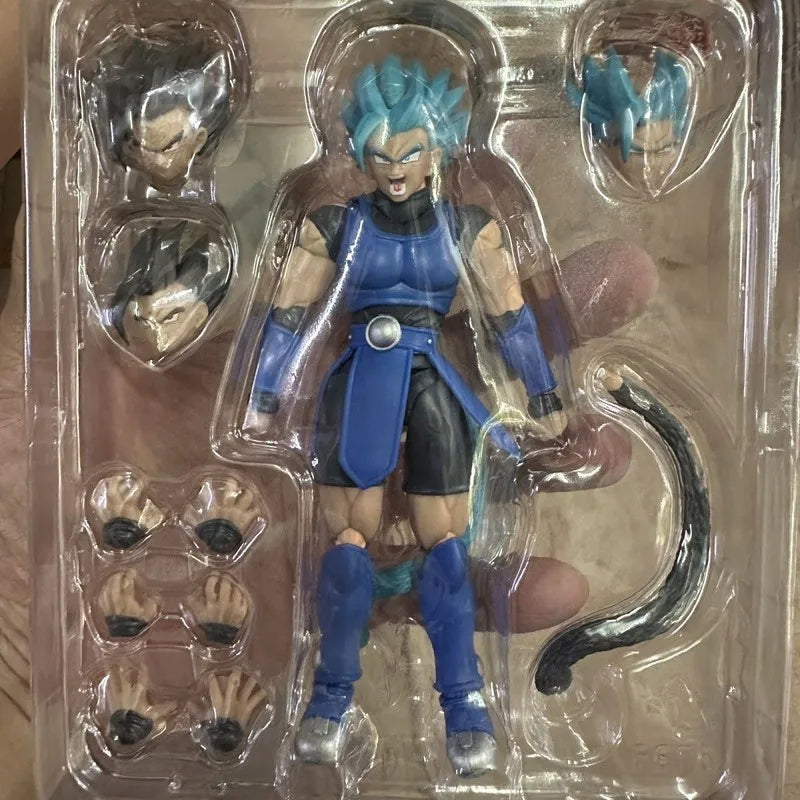 Anime Dragon Ball Legends Shallot Super Saiyan Blue Posable Action Figure Collectible Model With Extra Heads Hands Tail Parts