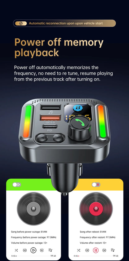 Car Bluetooth receiver 2026 latest model fast charging charger car mp3 player converter