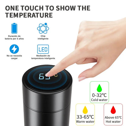 Car Smart Thermos Cup 500ml Portable Temperature Display Water Bottle For FIAT 500 500C 2012 500X 500L Fiat 695 Car Accessories