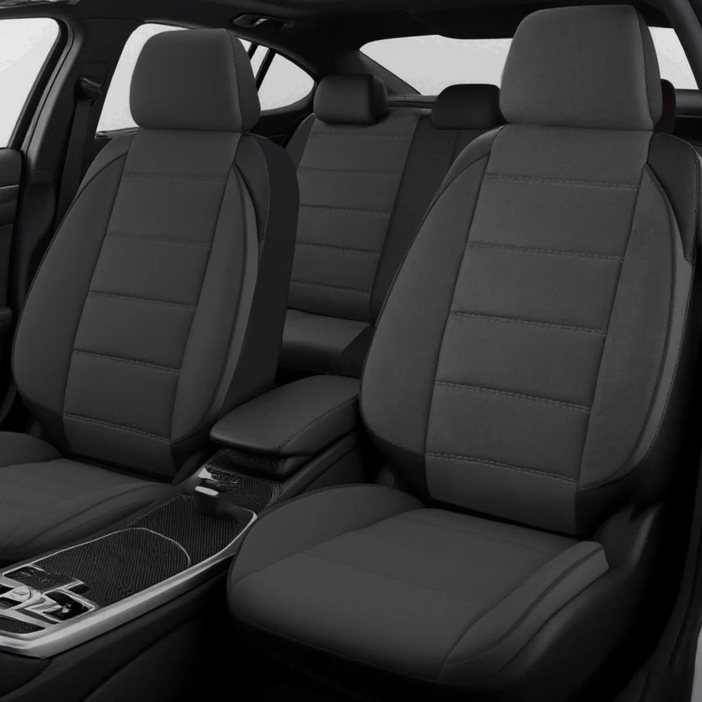 NEW Car Seat Covers Suede and Leather Stitching Seat Covers Universal Size Fit for Car SUV Truck Vans Accessories Interior