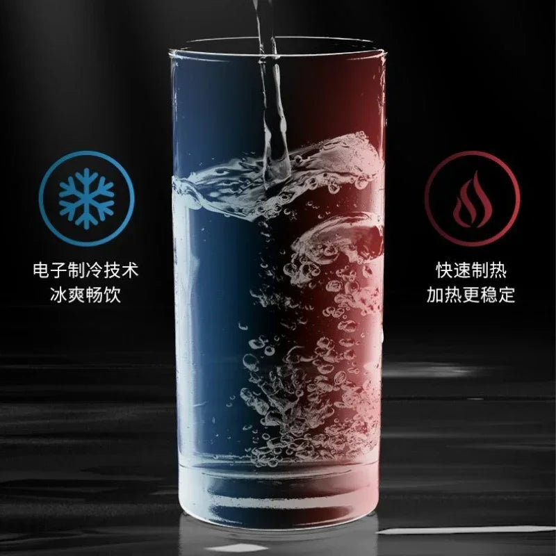 Household water dispenser with top bucket to prevent dry burning with child lock vertical type can cool and heat