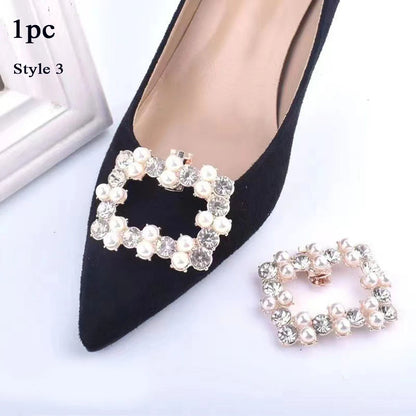 1PC Shiny Shoes Clips Crystal Wedding Bride Shoes Decoration Women High Heel Charms Rhinestones Buckle Shoes Accessories