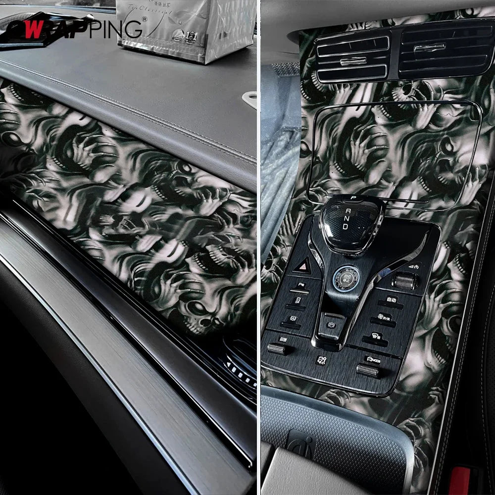 Car Stickers Skull Cartoon Printed Camo Car Body Film Adhesive Vinyl Motorcycle Sticker Waterproof Wrap Vinyl Car Accessories