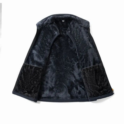Men's Warm Vest Coat Polar Fleece Windproof Outdoor Multi Pocket Sports Sleeveless Jacket Casual Thick Letter Print Waistcoat