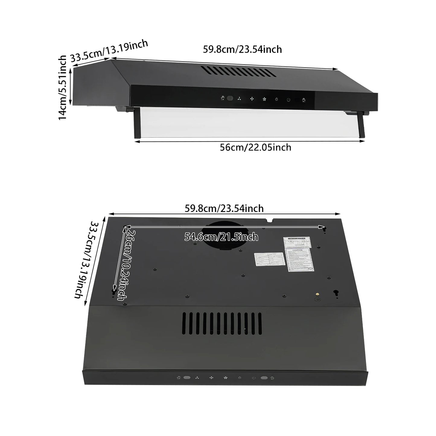 Under Cabinet Range Hood Wall Mount Dual Motor Kitchen Vent Hood Durable Stainless Steel And Acrylic Construction High Temperature Baking Paint Smart Touch Gesture Control Powerful 900CFM Suction Low Noise Kitchen Exhaust Fan