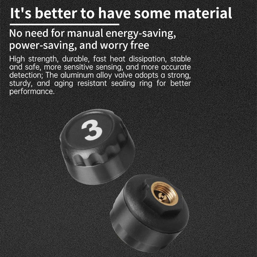 0~9.9Bar Truck RV 4/6 External Sensors Car Tire Pressure Alarm Digital LCD Display Solar TPMS Waterproof