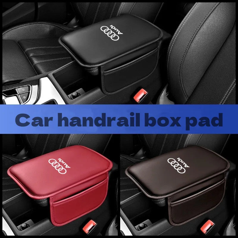 Car Styling Seat Armrest Box Protector Cushion Storage Box Cover Pad for Audi Quattro Sline A3 A4 A6 A5 Q5 Q7 Q3 A7 TT S3 S4 S5