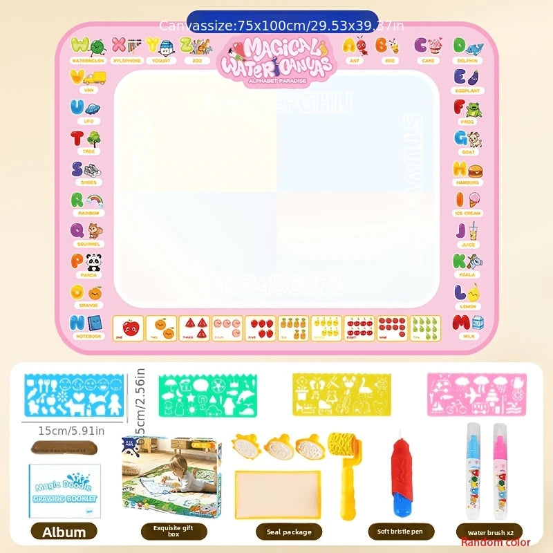 Magic Water Canvas with Pens Reusable Magic Water Drawing Mat for Children Educational Toys for Kids Christmas Gift