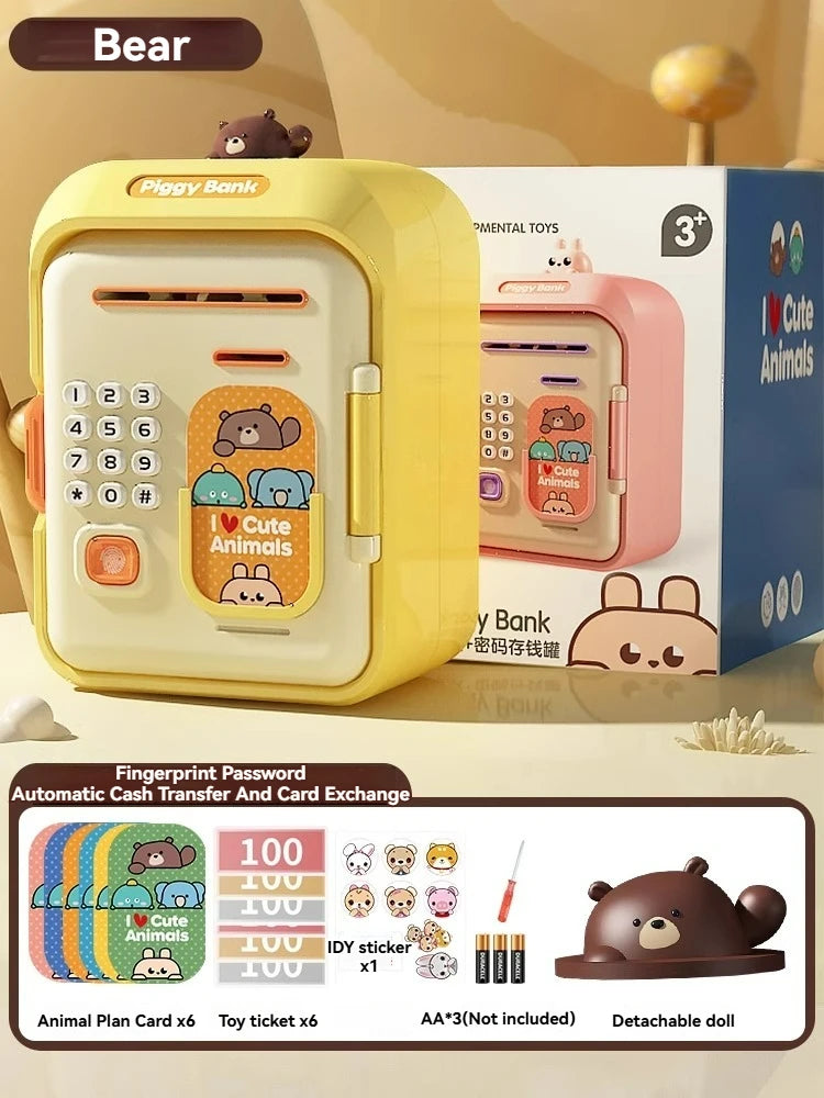 Electronic Piggy Bank Children's Cash Box Password Safe Smart Fingerprint Piggy Bank Automatic Banking Children's Gift Money Box