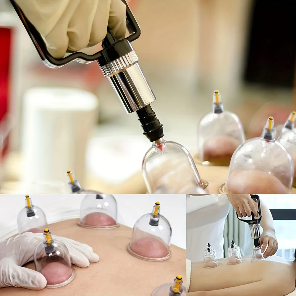 22pcs Cupping Relax Set Multiple Sizes of Vacuum Cups with Hand Pump and Detailed Cupping Manual Massage Cupping Set for Massage