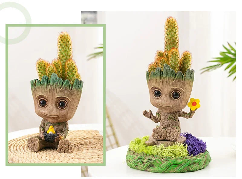 Home Decoration Groot Planter Flower Pots For Indoor Flowers Pot Tree Man Ornaments Anime Figure Statue Art Crafts Kid Men Gifts