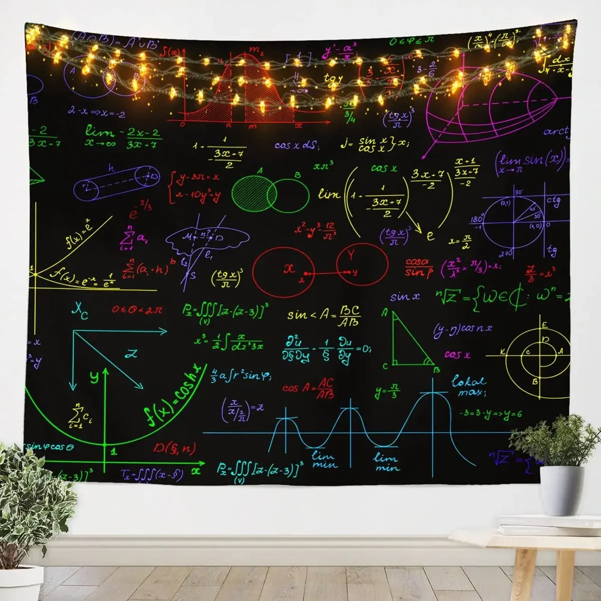 Math Equation Tapestry Mathematics Formula Tapestries for Kids Boys Girls Students Educational Wall Hangings Child Room Decor