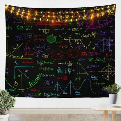 Math Equation Tapestry Mathematics Formula Tapestries for Kids Boys Girls Students Educational Wall Hangings Child Room Decor