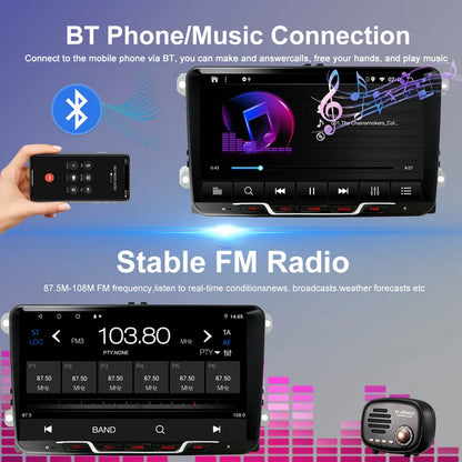 9" 4GB+64GB For VW Scirocco 2008-2015 Car Radio 2DIN Google Map Head Unit GPS Android Auto Stereo Steering Wheel Control