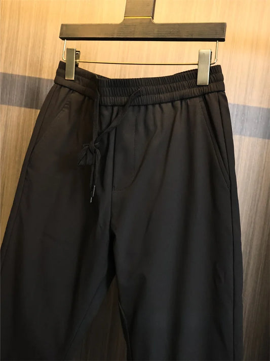 Men's Winter Thermal down Pants Goose down Filling Casual Long Trousers Fashionable Urban Style Youth Pure Color Versatile