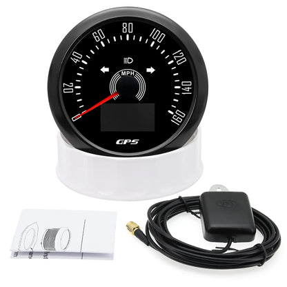 Waterproof 85MM GPS Speedometer With GPS Antenna 7 Color Backlight For Motorcycle Marine Boat Car Truck Speed Gauge Meter 12V24V