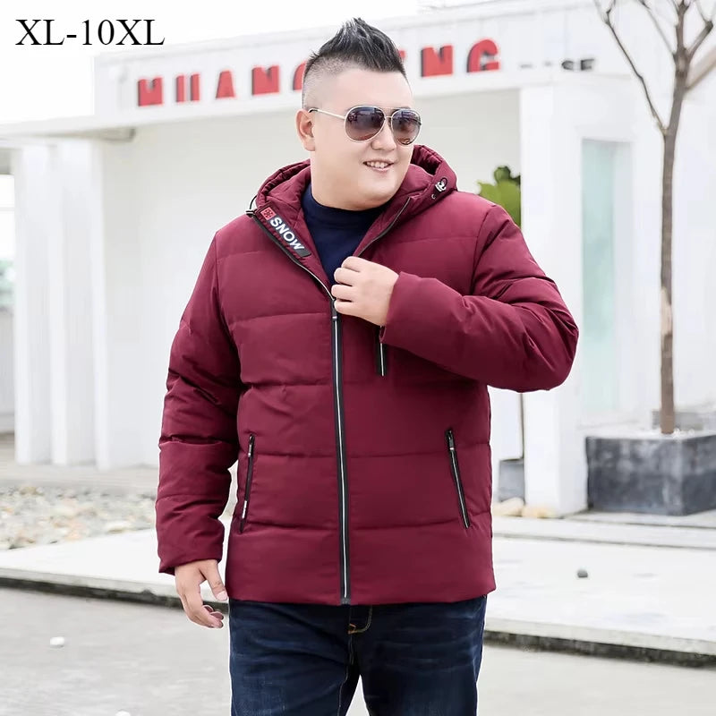 Duck Down Coats Men 170KG Hooded Winter Short Coat Male Warm Plus Size 7XL 8XL 9XL 10XL Thick Hoodies Parkas Soft Clothes