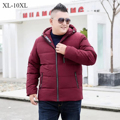 Duck Down Coats Men 170KG Hooded Winter Short Coat Male Warm Plus Size 7XL 8XL 9XL 10XL Thick Hoodies Parkas Soft Clothes