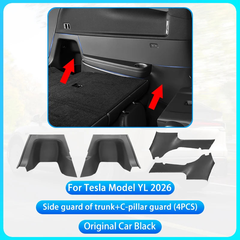 For Tesla Model YL Launch 2026 TPE Front Rear Door Sill Protector Threshold Strip Anti-kick Guard Panel Interior Decoration Set