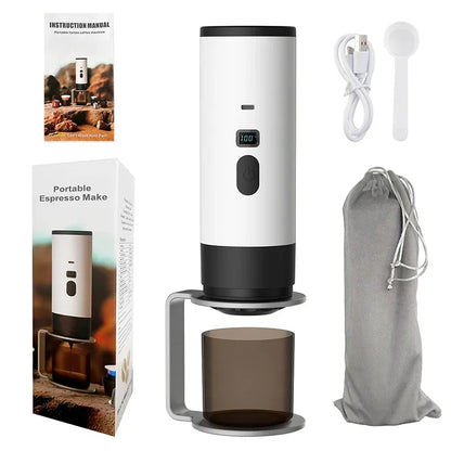 Portable Coffee Machine Wireless 15Bar 7800mAh Digital Display 3-in-1 for Ground/Nespresso/DolceGusto Capsule Coffee Maker