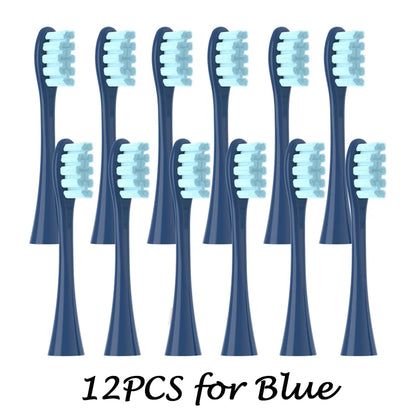 12PCS Vacuum Sealed Packed Replacement Brush Heads for Oclean X PRO/ Z1/ F1/ One/ Air 2 /SE Soft DuPont Deep Cleaning Nozzles