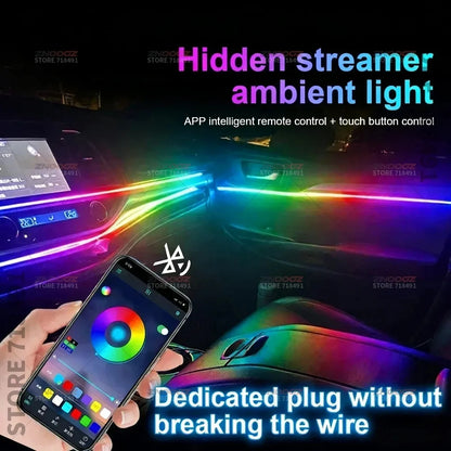 22in1 RGB Car Interior Acrylic Car Ambient Lights RGB Hidden Acrylic Strip Decoration Atmosphere Accessories For Peugeot 2008
