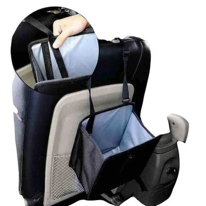 1pc Durable Oxford Cloth Car Trash Can - Multi-functional Folding Hanging Storage Bag, Zipper Compartment, Practical Design