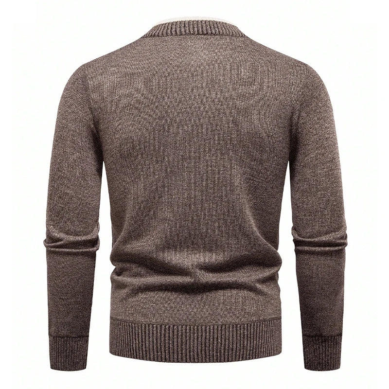 Mens Knit Sweater Half Zip Collar Pullover Casual Sport Golf Sweaters American Size Male Autumn Winter Clothes