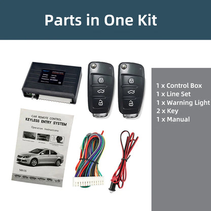 HIPPCRON 12V Car Remote Central Door Lock Keyless System Central Locking Car Alarm Central Kit 433Mhz With 2 Remote Control