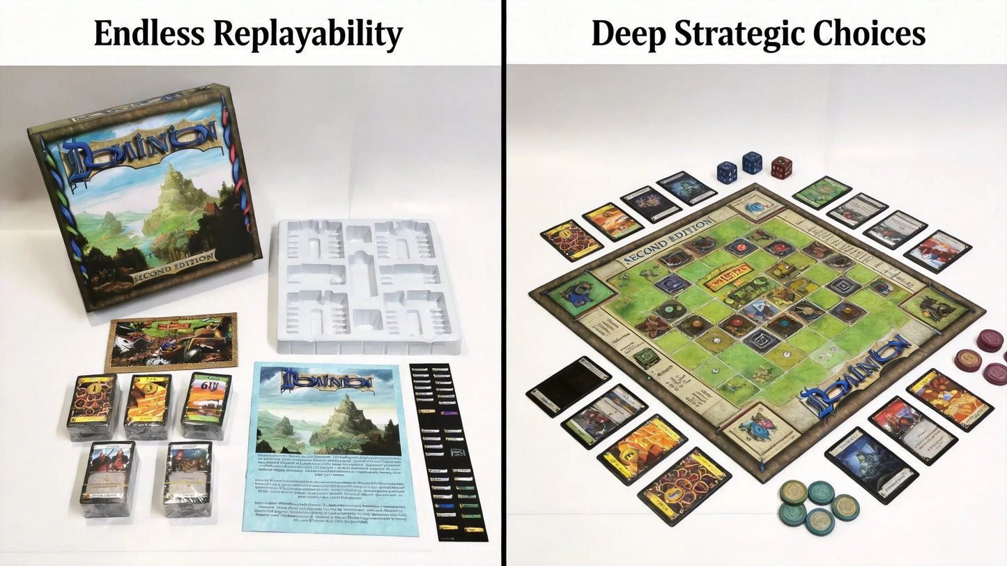 Dominion Board Game 2nd Edition - Classic Deck-Building Strategy Card Game