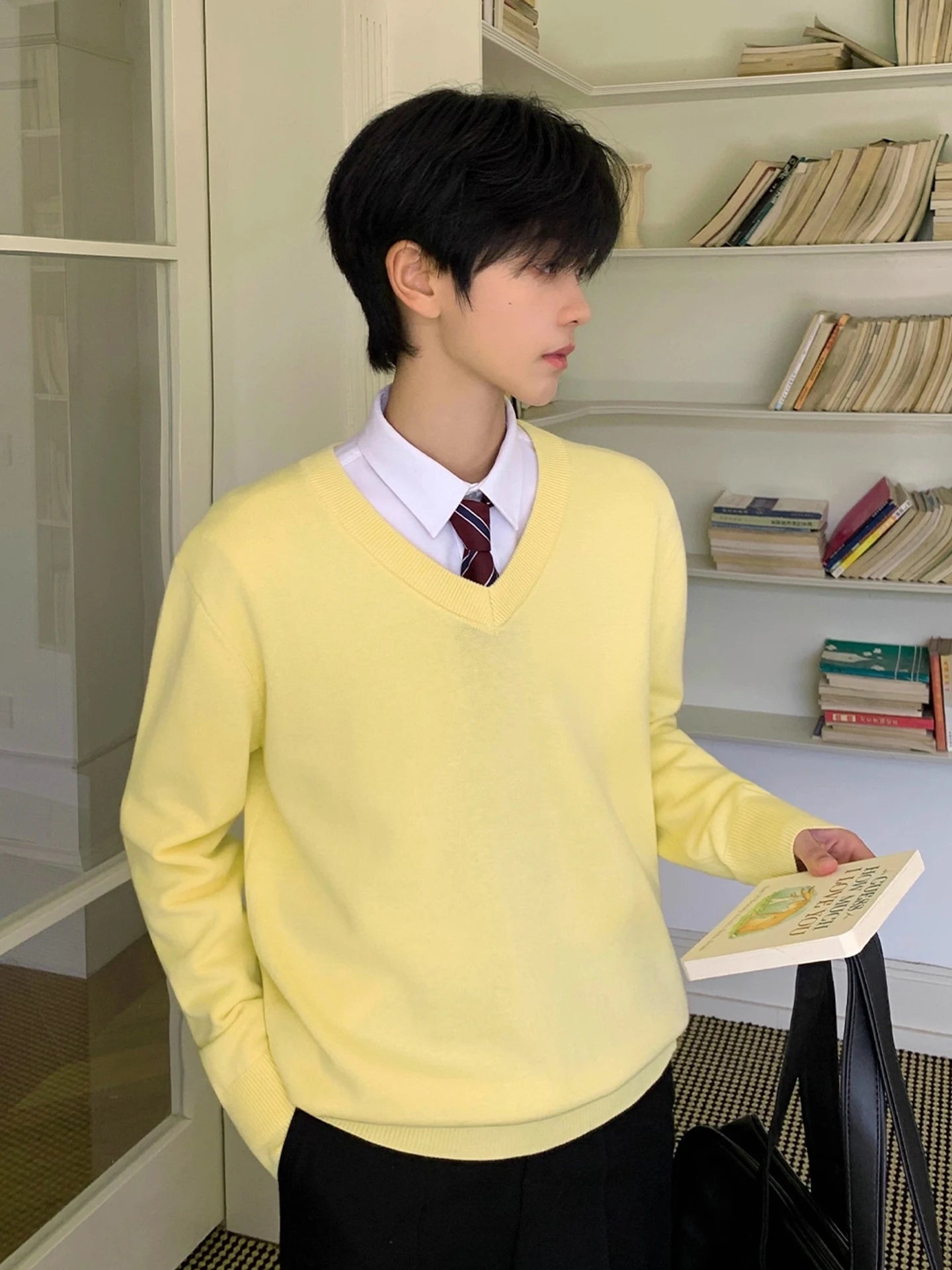 Long Sleeve Knitted Sweater Pure Color Crew Neck Inner Wear for Men And Women Casual Autumn Winter Leisure Cotton Sweater