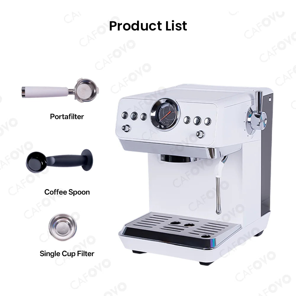 CAFOVO E160 58mm Semi-Auto Espresso Machine With PID Temp Control And Cold Brew Coffee Maker for Barista Latte Iced Americano
