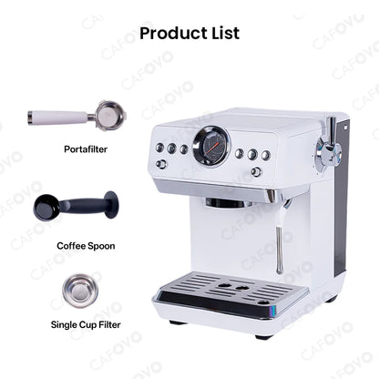 CAFOVO E160 58mm Semi-Auto Espresso Machine With PID Temp Control And Cold Brew Coffee Maker for Barista Latte Iced Americano