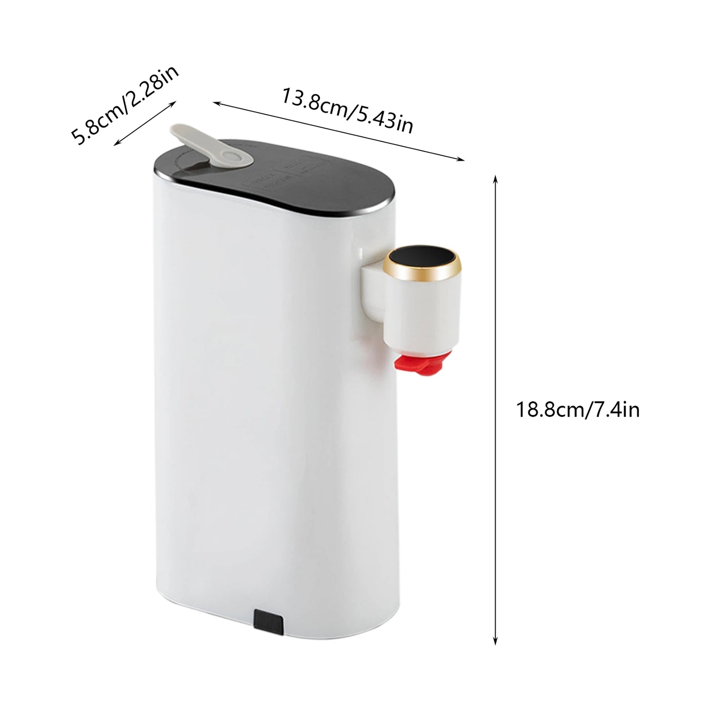 White Instant Hot Water Dispenser 5 Temperature Settings 1500W LED Display Portable Water Warmer 3 Usage Modes Countertop Baby Bottle Warmer Formula Maker Mineral Bottled Water Dispenser US Three pin Plug