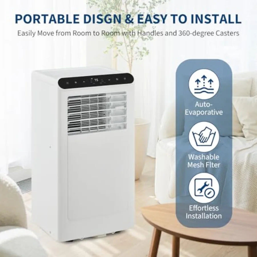 2025 New Model Portable Air Conditioner, 8000 BTU Air Conditioner Cool Up to 350 Sq.Ft, 3-in-1 AC Unit, Dehumidifier, Fan, Wind