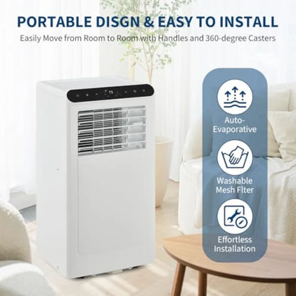 2025 New Model Portable Air Conditioner, 8000 BTU Air Conditioner Cool Up to 350 Sq.Ft, 3-in-1 AC Unit, Dehumidifier, Fan, Wind