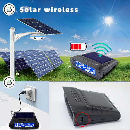 QXNY 24V Wireless Solar Charging 4 Parking Sensors Kit Backup Radar Rear Parktronic for Truck Pickup Van Fifth Wheel RV Camper