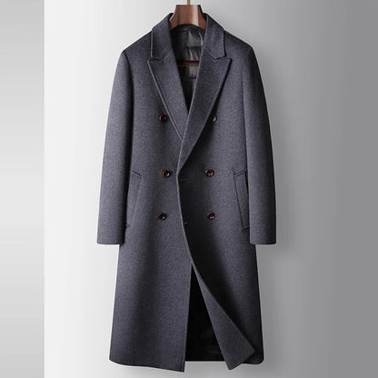 Men's Warm Wool Coat Autumn Winter Long Wool Coat Young Business