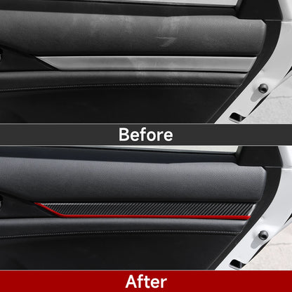 For Honda Civic 10th Gen (2016 -2021) Interior Accessories, Car Center Console Gear Shift Panel , Carbon Fiber ABS Trim Sticker