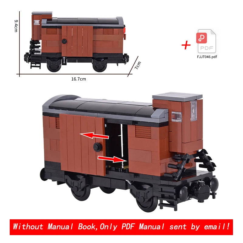 26cm Retro Double-Deck Passenger Train Car Building Blocks Model Green Gray Classic Train Display Toy for Hobbyists