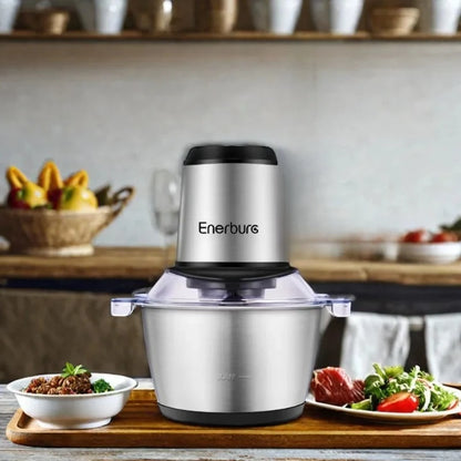 2L Domestic Meat Mincer Electric Fully Automatic, Stainless Steel, Multi-Functional Kitchen Appliance with Anti-Overflow Feature