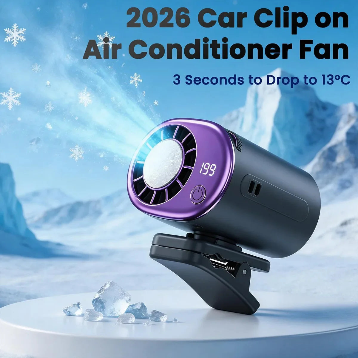 Car Clip Fan Mini Portable Outdoor Clip Umbrella Fan 199 Speed Waist Clip Electric fan 360 USB Rechargeable Desktop Cooling fan