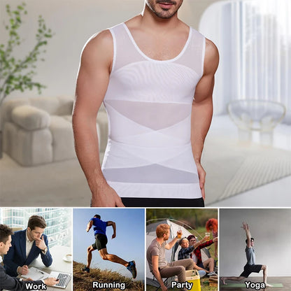 Men Compression Shirt Slimming Body Shaper Tank Top Tummy Control Undershirt Shaperwear Sleeveless Vest