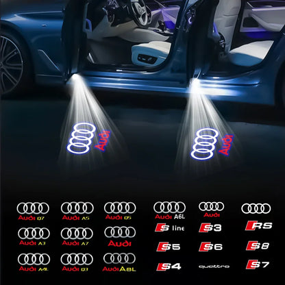 2Pcs HD Car Door Car sticker Lamp Car Door Welcome Light For Audi Sline Q3 A5 A7 A3 Q5 Q7 A4L RS Quattro S3 S4 S6 S5 S7 S8