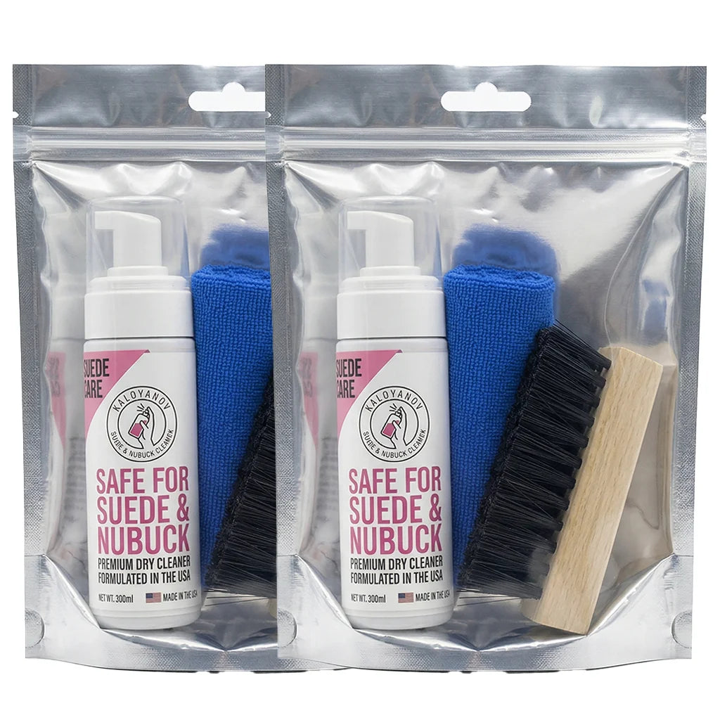 Premium Shoe Cleaner Kit Waterless Foam Brush Cloth Set Suede Nubuck Leather White Sneakers Trainers Stain Remover Care
