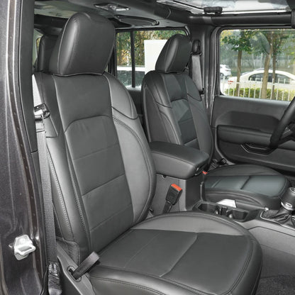 For Jeep Wrangler Unlimited JL 4 Doors 2018 2019 2020 2021 2022 Custom 5-Seat Faux Leather Car Seat Covers Interior Accessories