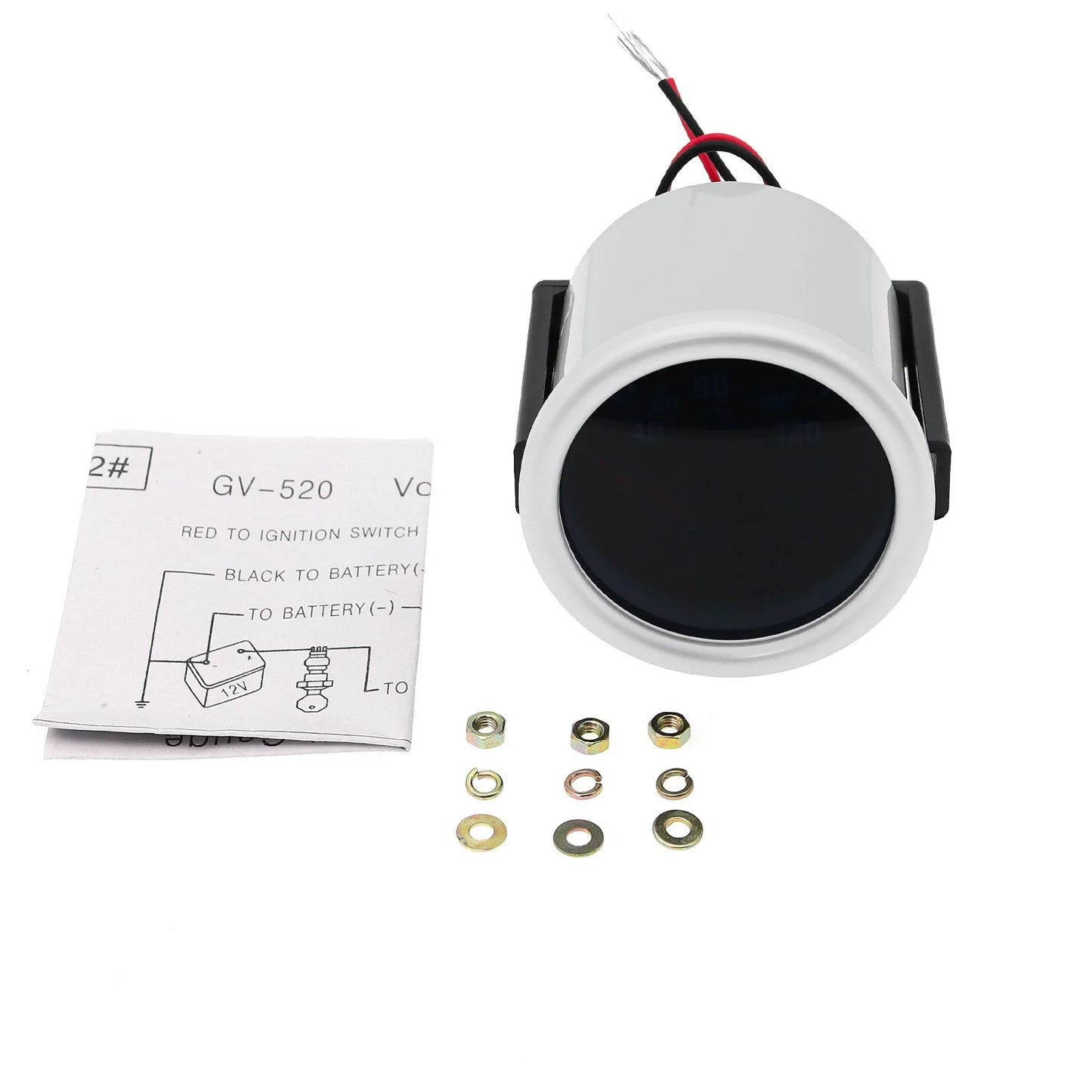 2"52mm Smoke Len PSI/BAR Turbo Boost Gauge Meter Water/Oil Temp Meter Tachometer Vacuum VOLT Oil Pressure for Gasoline Car 12V