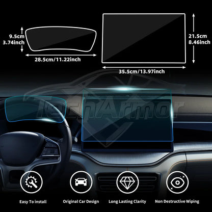 Car Tempered Glass Protective Film For BYD Seal U/Sealion 6/Song Plus 2021-25 GPS Navigation Dashboard Display Screen Protector