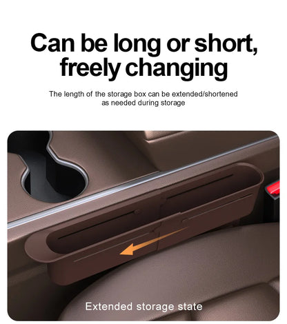 2PC Adjustment Car Seat Gap Storage Box Universal Auto Slot Organizer For Driver Pessenger Phone Key Pocket Interior Accessorie