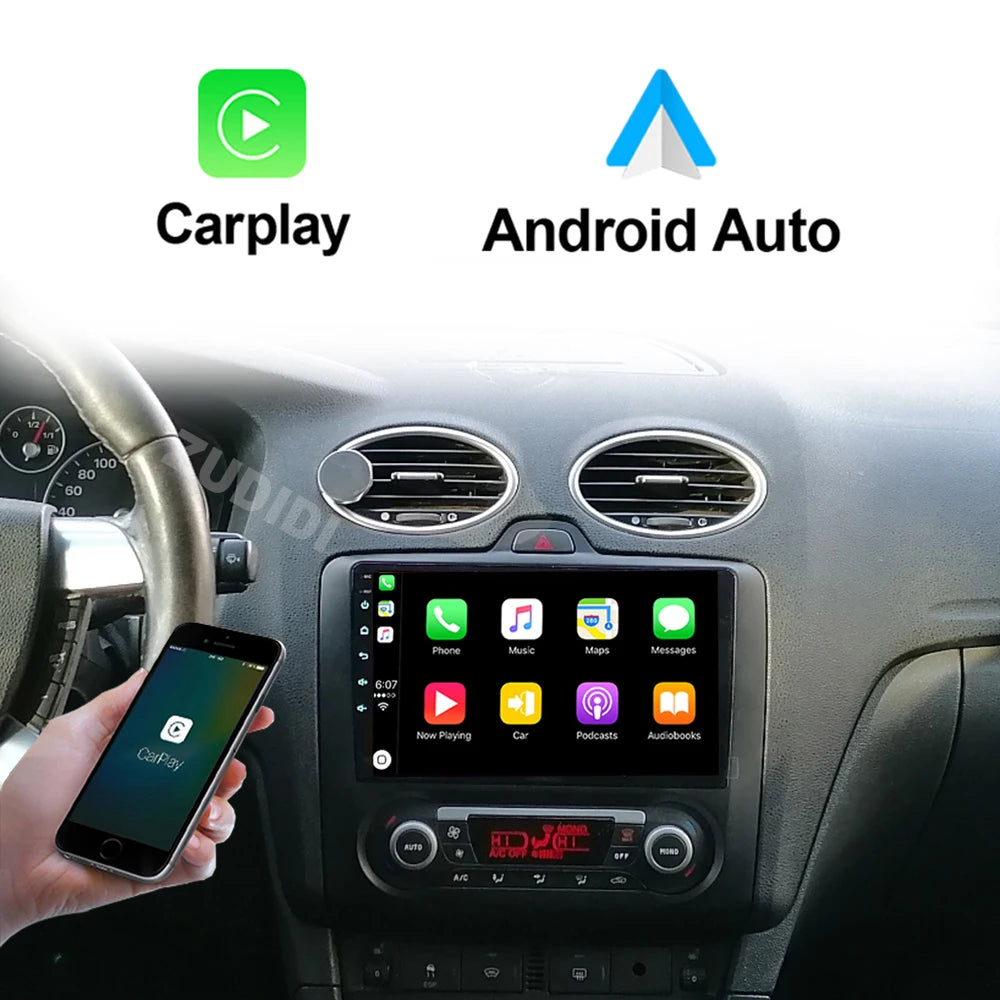 For ford focus 2 Mk2 2004-2008 2009 2010 2011 Android Auto GPS 2din autoradio GPS 2din DVR Android 16 Car Radio 4G+WIFI Carplay